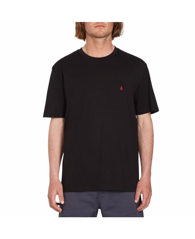 Hombre con camiseta orgánica de manga corta Volcom Stone Blanks Negra
