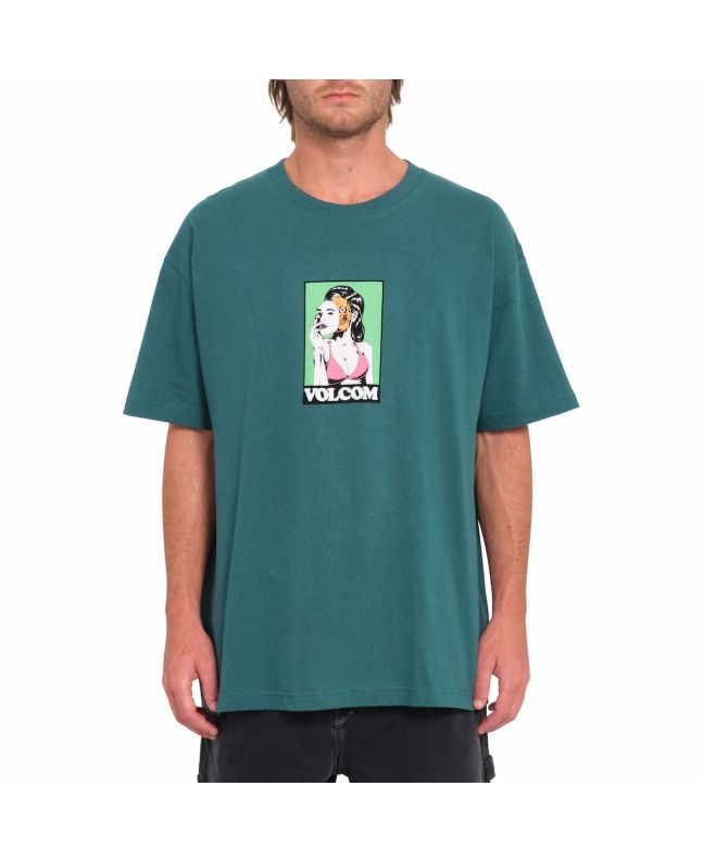 Hombre con camiseta de manga corta orgánica Volcom Underfaced Evergreen