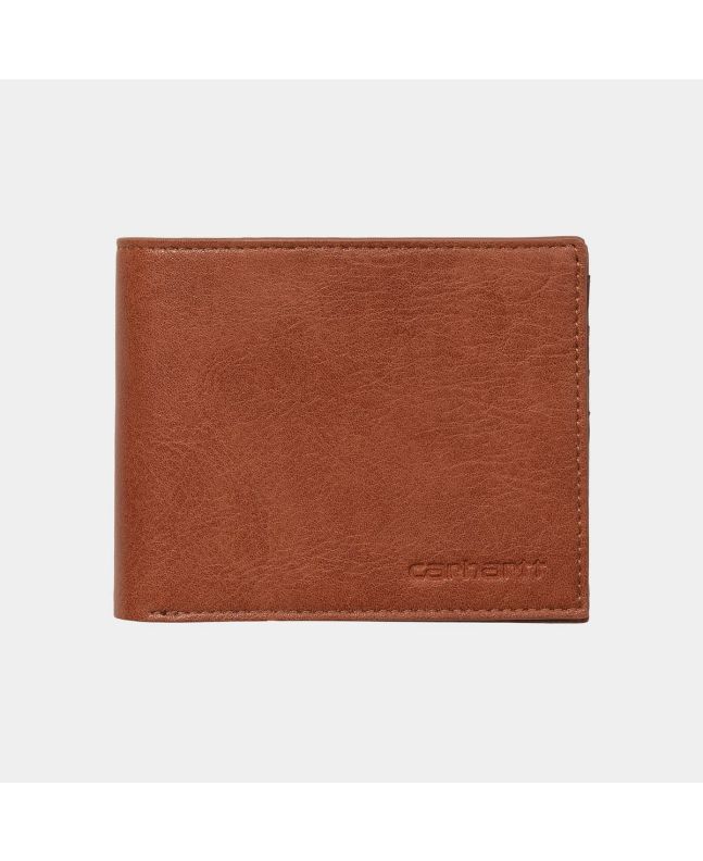 Cartera de piel sintética con doble hoja Carhartt WIP Card Wallet Cognac para hombre