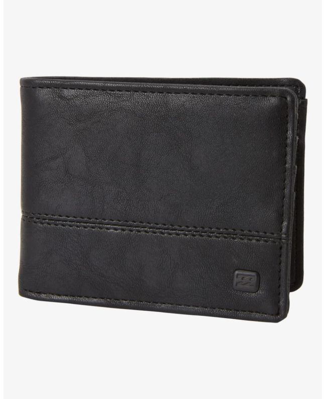 Cartera de cuero sintético con doble hoja Billabong Dimension Negra para hombre