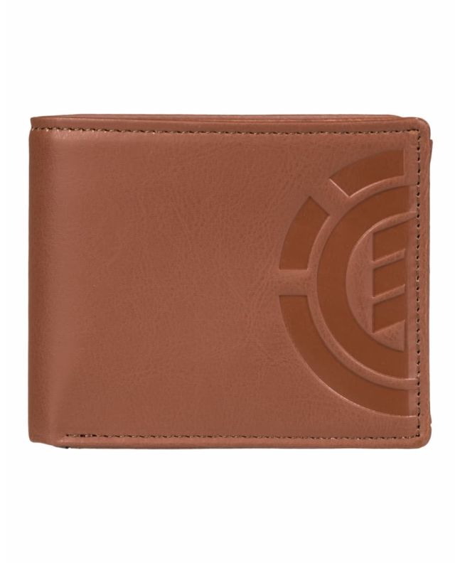 Cartera de cuero sintético con triple hoja Element Daily Wallet Marrón para hombre