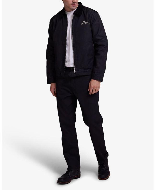Hombre con Cazadora Deus Ex Machina OFR Jacket Negra 