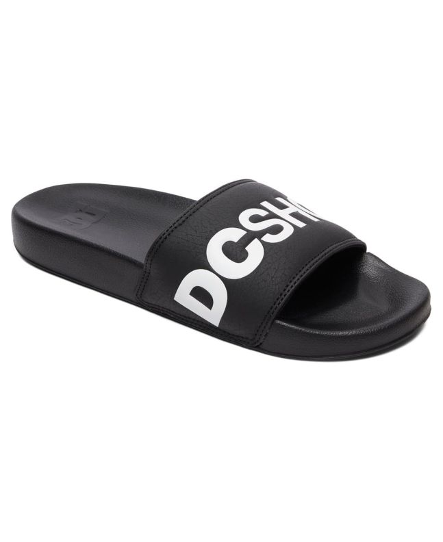 Chanclas Slider DC Shoes Slide negras y blancas para hombre