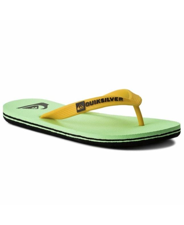 Chanclas Quiksilver Molokai verdes con detalles en negro y amarillo para chico