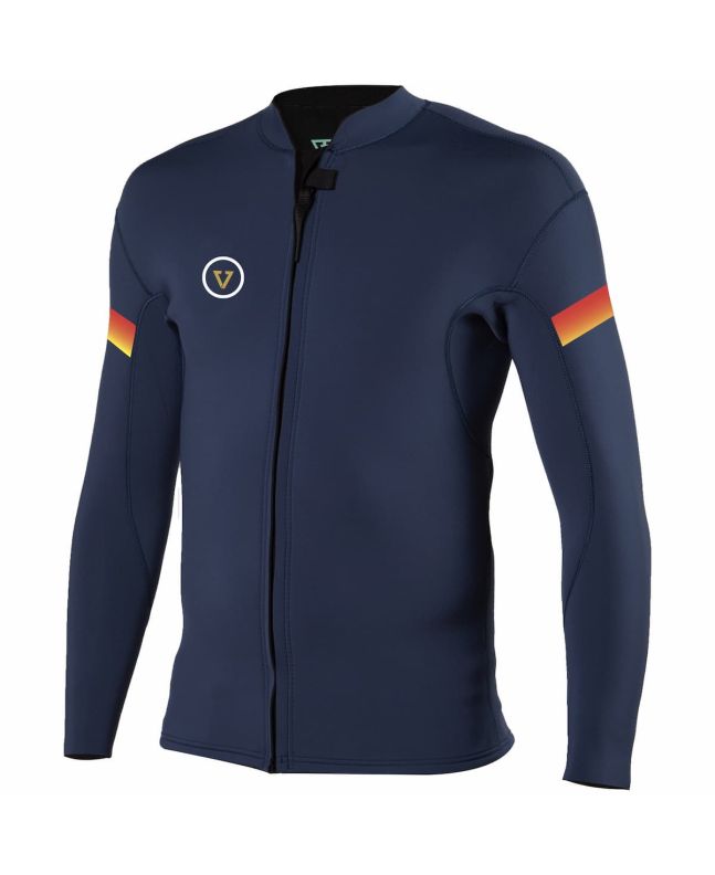 Chaqueta de neopreno Vissla Raditude 2mm con cremallera frontal azul marino para hombre