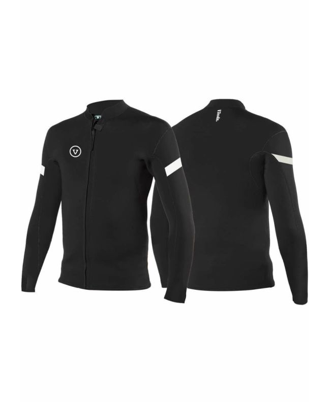 Chaqueta de Neopreno con cremallera frontal Vissla Raditude 2mm Front Zip Negra para hombre
