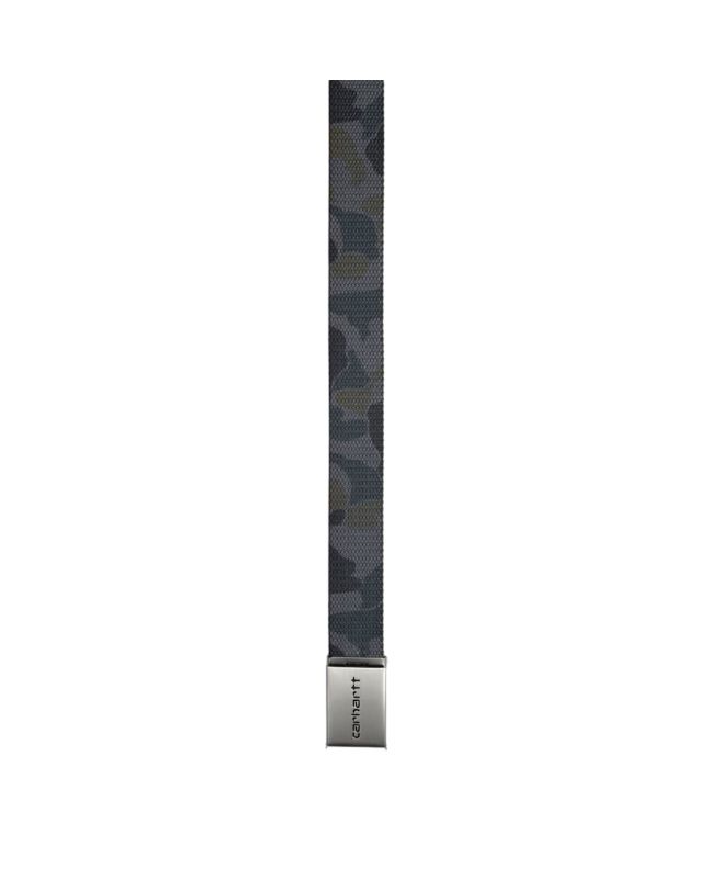 Cinturón Carhartt WIP Clip Belt Chrome Camo Duck/Grey para hombre