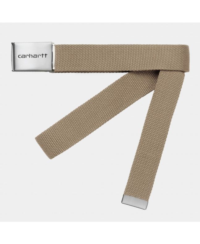 Cinturón Carhartt WIP Clip Belt Chrome Beige para hombre