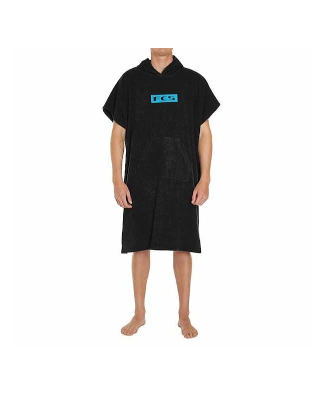 Toalla de playa con capucha para surf FCS Junior Towel poncho en color negro 
