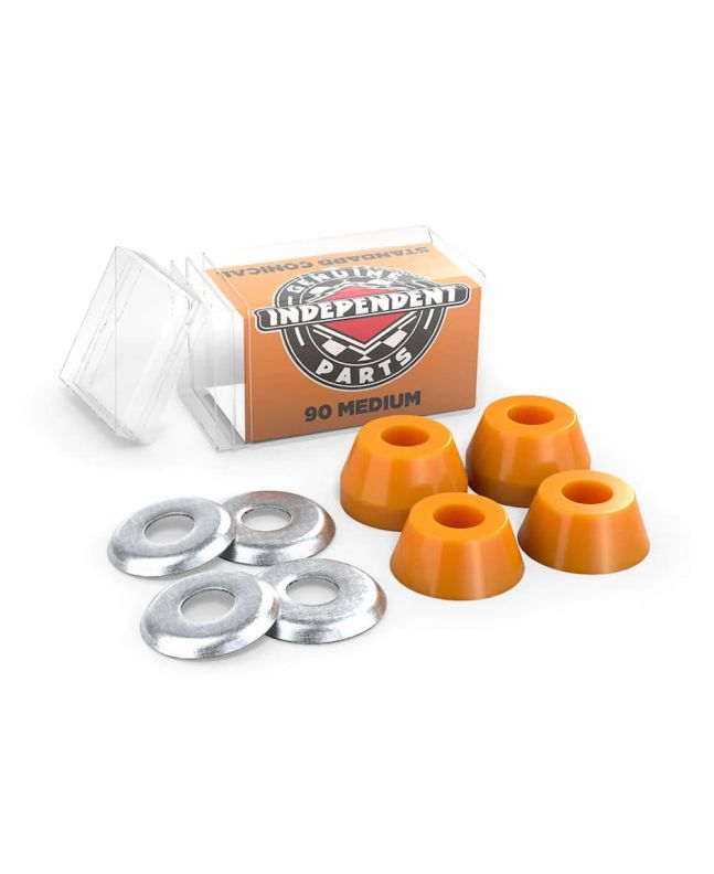 Pack de 4 Gomas para eje de Skate Independent Standard Conical Cushions Medium 90A Naranjas