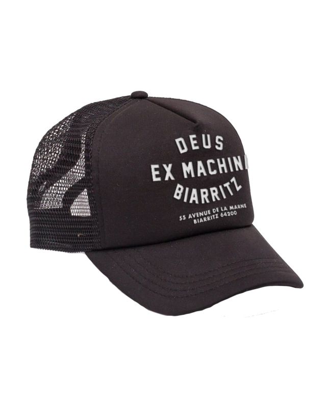Gorra de estilo camionero Deus Ex machina Biarritz Address Trucker negra para hombre 