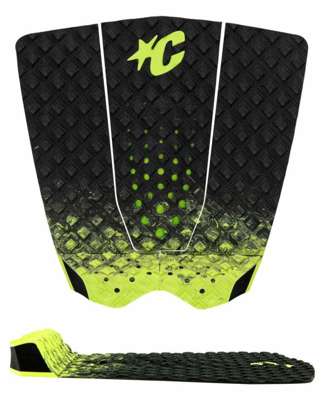Grip de 3 piezas para tablas de surf Creatures Griffin Colapinto Lite negro y amarillo 