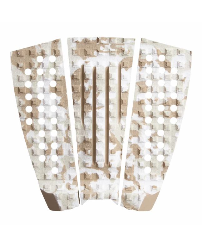Grip para tabla de surf FCS Julian Wilson Cream Camo Tail Pad 3 piezas