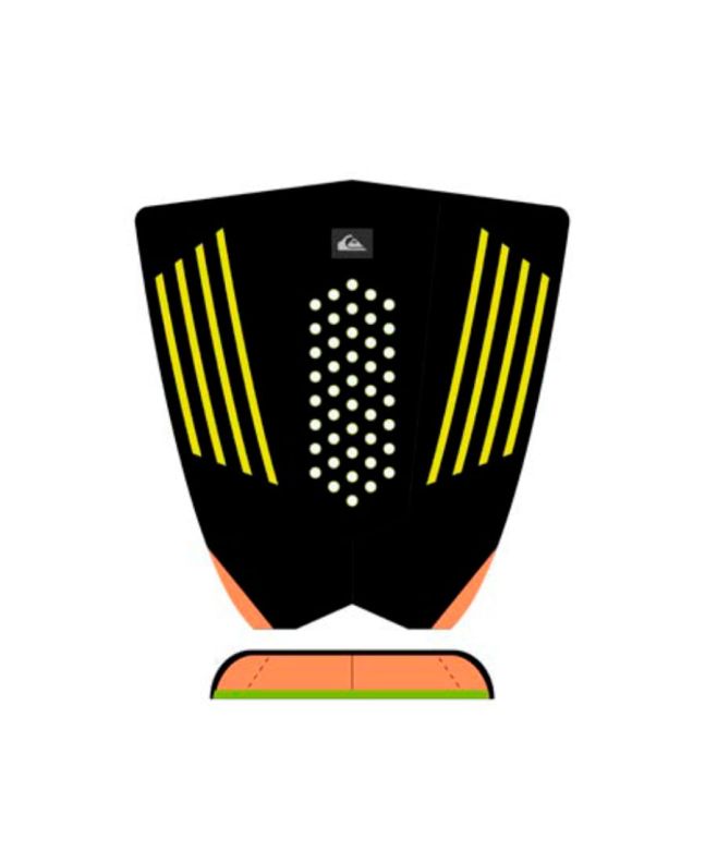 Grip para tabla de surf Quiksilver Grom Suit Negro-Amarillo-Naranja-Verde Tail Pad 3 piezas