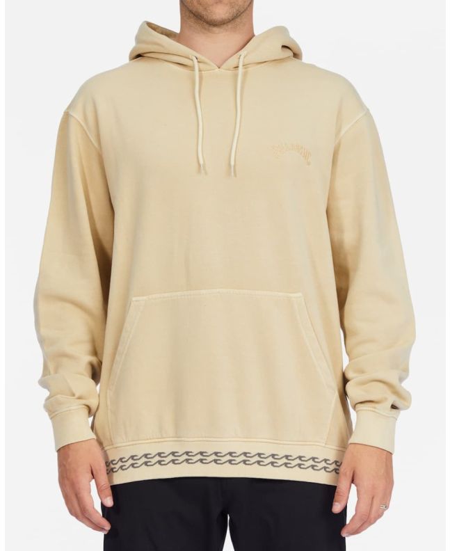 Hombre con sudadera de capucha Billabong Wave Washed amarilla