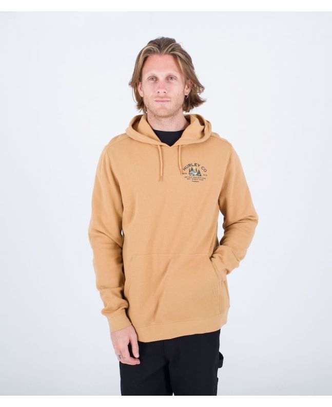 Hombre con sudadera de capucha polar Hurley Campin Marrón