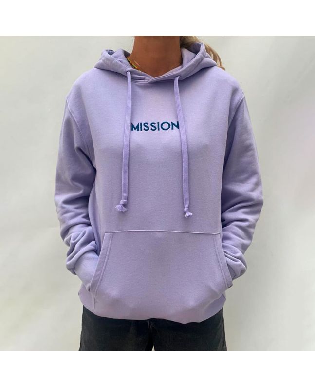 Sudadera con capucha Mission Basic Hoodie Logo Bordado lavanda Unisex