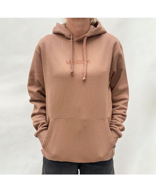 Sudadera con capucha Mission Basic Hoodie Logo Bordado Marrón Unisex