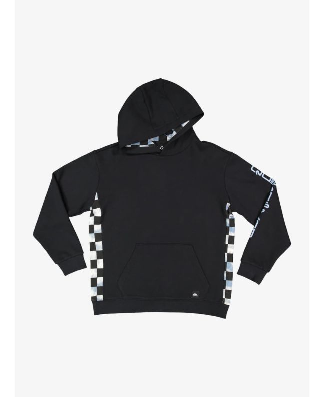Sudadera con capucha Quiksilver Checkers Youth Negra para niños de 8 a 16 años