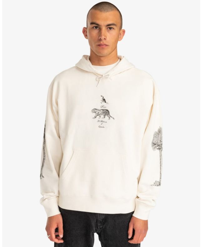 Hombre con sudadera de capucha RVCA Tiger Style Blanca 