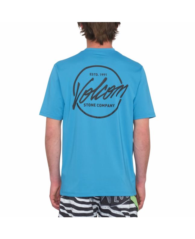 Hombre con Camiseta de protección solar Volcom Stone Stamp UV 50+ Azul