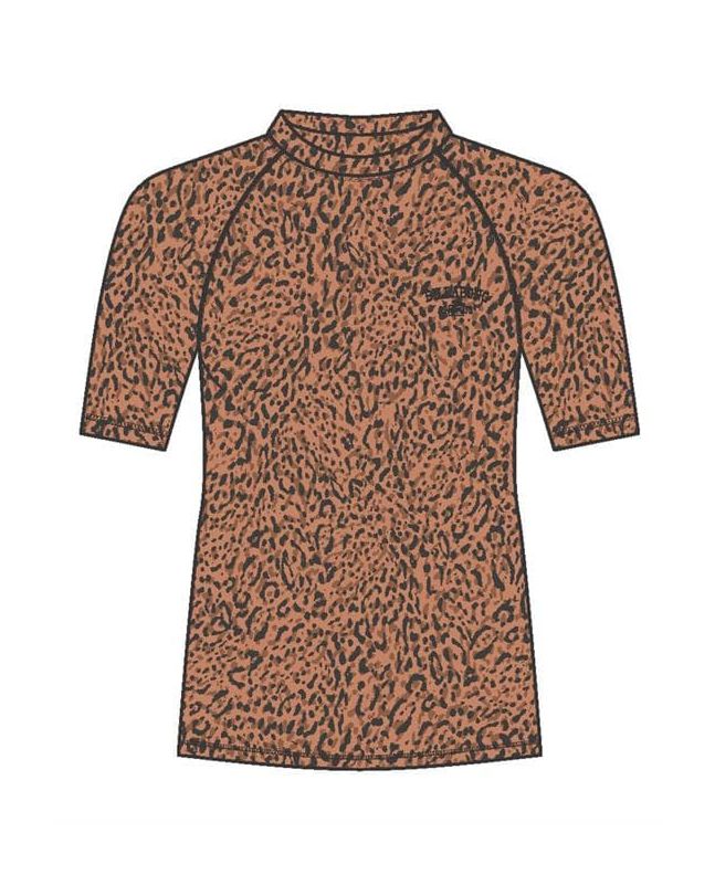 Licra de manga corta de protección solar Billabong Swim UPF 50+ marrón para mujer