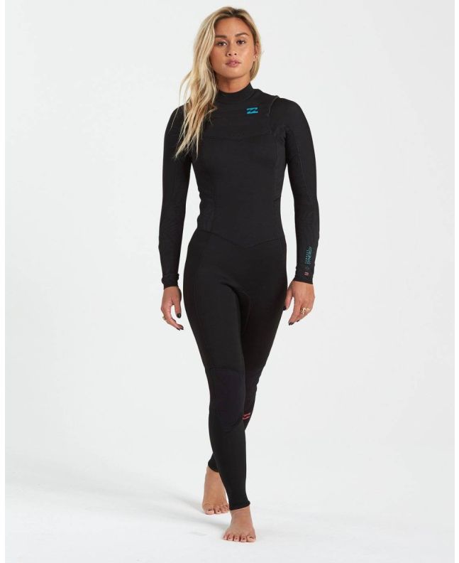 Neopreno Billabong Synergy Chest Zip 5/4 negro para mujer frontal