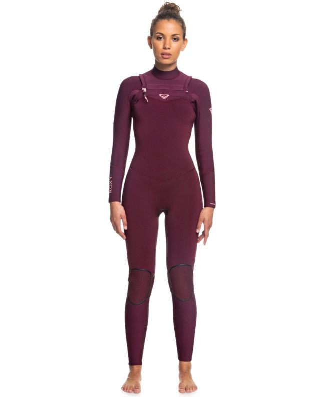 Neopreno con Cremallera en el Pecho Roxy 4/3mm Performance granate para mujer