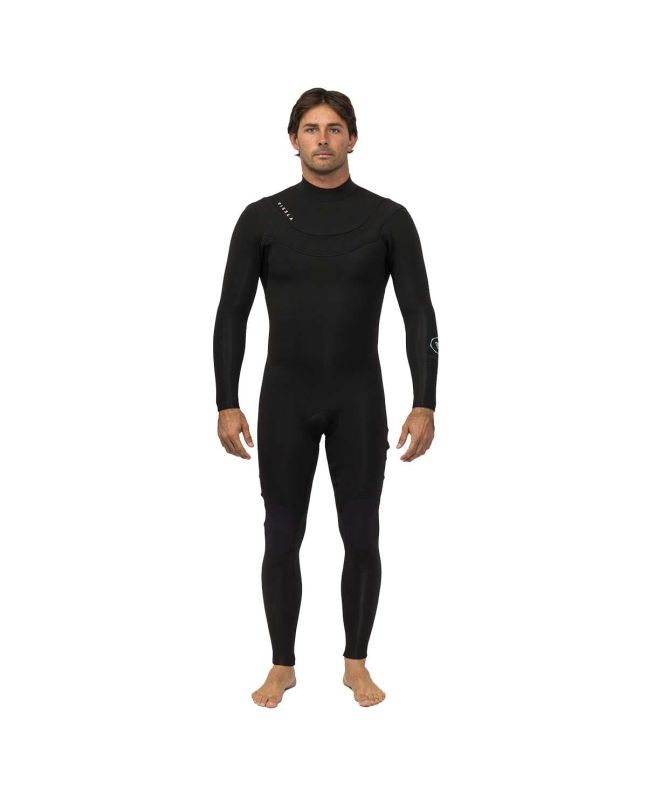 Hombre con Neopreno de surf Vissla New Seas 4/3mm V-Zip Negro 