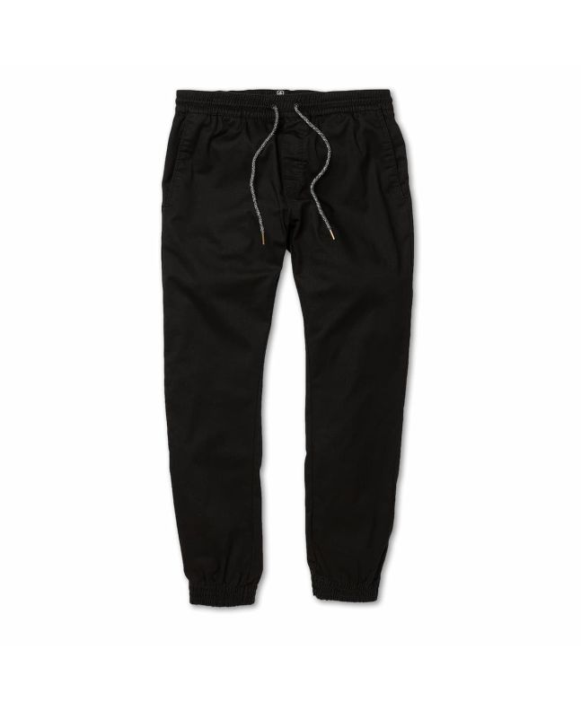 Pantalón de cintura elástica Volcom Frickin Slim Tapered Jogger negro para hombre