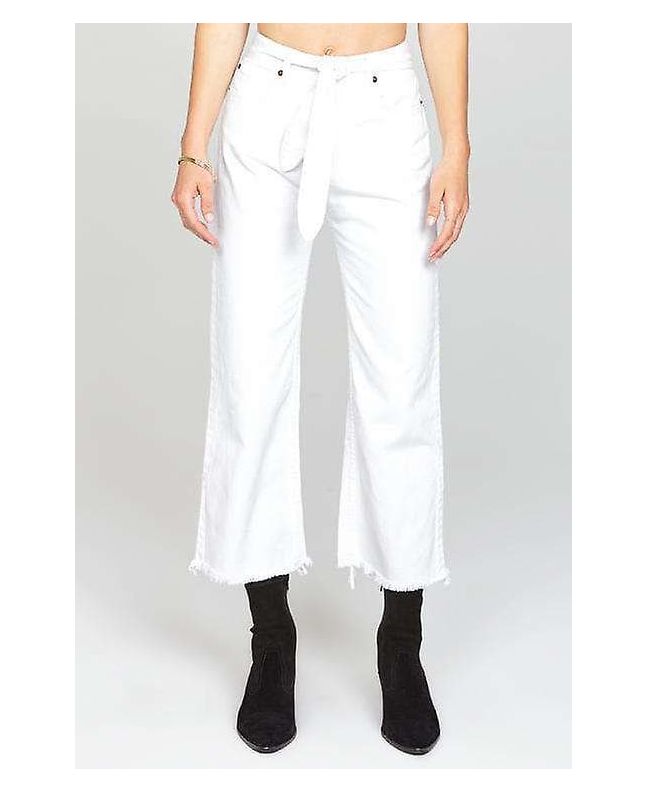 Pantalones Amuse All Tied Up denim en color blanco para mujer 