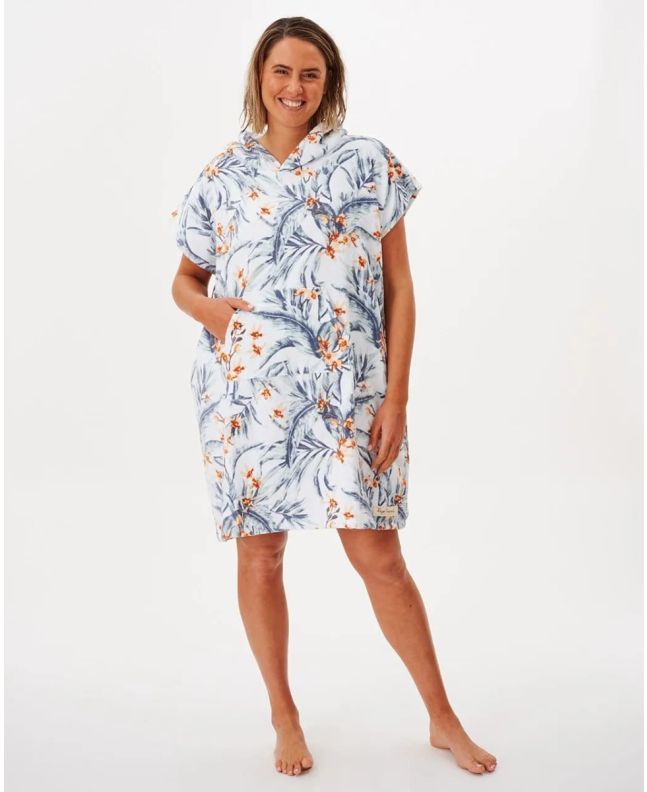 Mujer con toalla de playa con capucha Rip Curl Diamond Bay floral