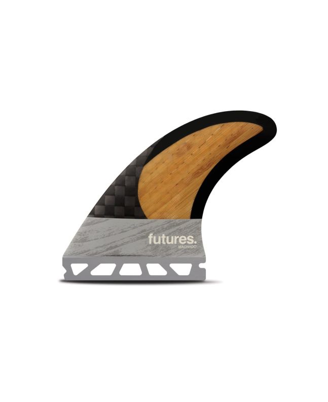 Quillas para tabla de surf Futures Rob Machado 3.0 Blackstix Bambú y gris 