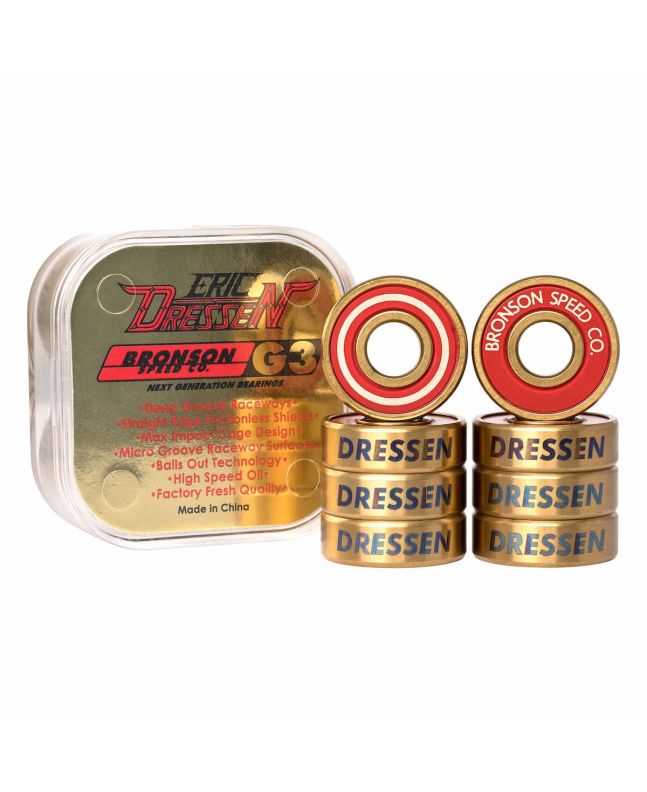 Pack de 8 Rodamientos para Skate Bronson Speed Co. Eric Dressen Pro Bearings G3
