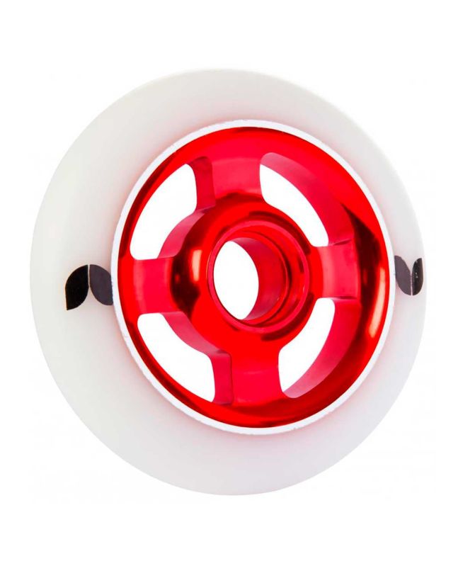 Rueda para patinete Blazer Pro Stormer 4 Spoke Aluminium blanca y roja 100mm 88a