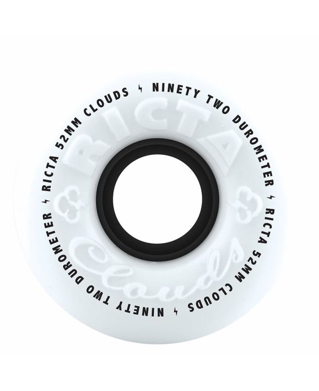 Ruedas para Skate Cruiser Ricta 52mm Clouds 92a blancas y negras