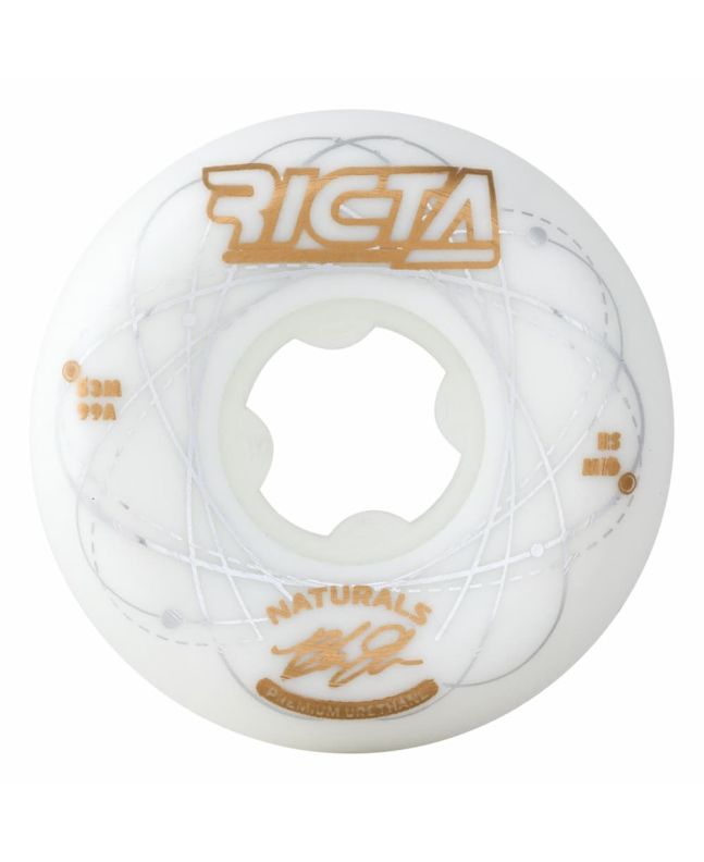 Ruedas para Skate Ricta 53mm Johnson Orbital Naturals Mid 99a blancas y doradas