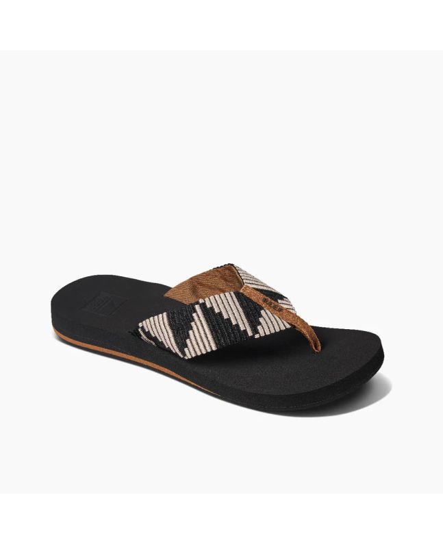 Sandalias ecológicas Reef Spring Woven Pebble negras para mujer 