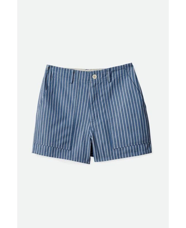 Pantalón corto de tiro alto Brixton Vancouver Azul a rayas para mujer