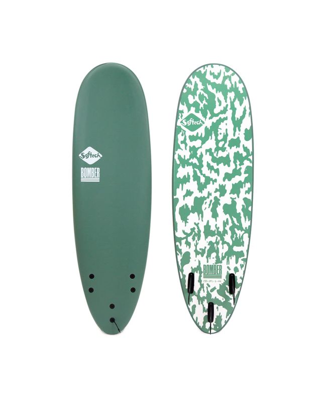 Tabla de Surf Softboard Softech Bomber 5'10'' 44L Verde-Blanco FCS II