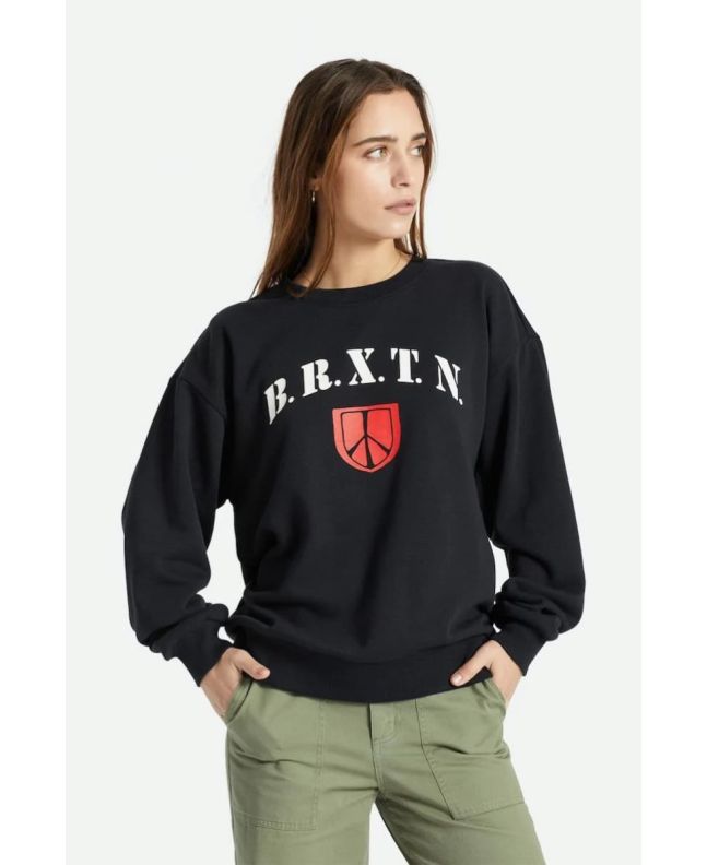 Mujer con Sudadera Brixton Peace Shield Women's Crew Negra 