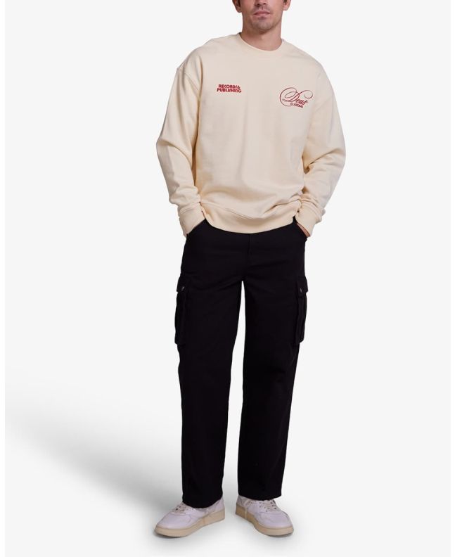 Hombre con Sudadera Oversize Deus Caution Crew Blanco Sucio 