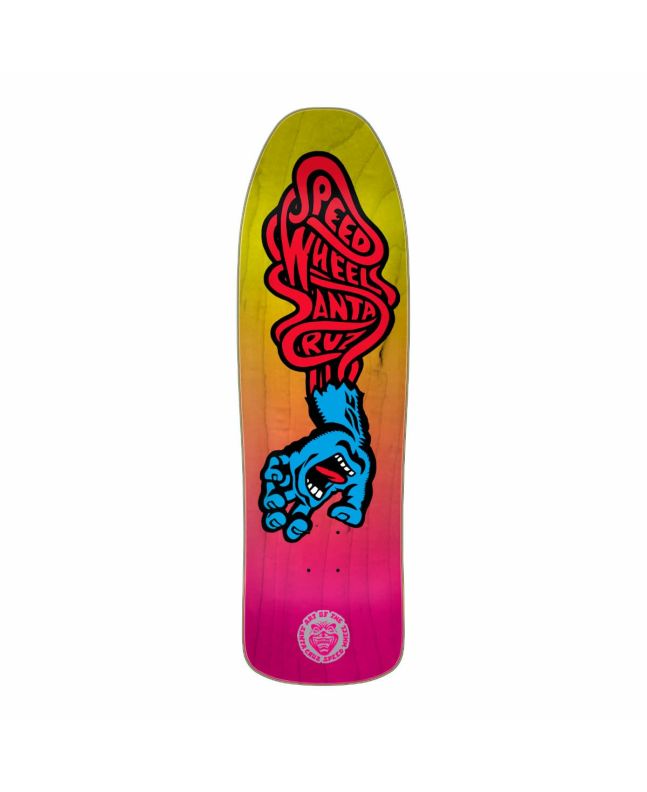 Tabla de Skate Santa Cruz Speed Wheels Vein Hand 9.35'' x 31.7'' Rosa-Amarillo 