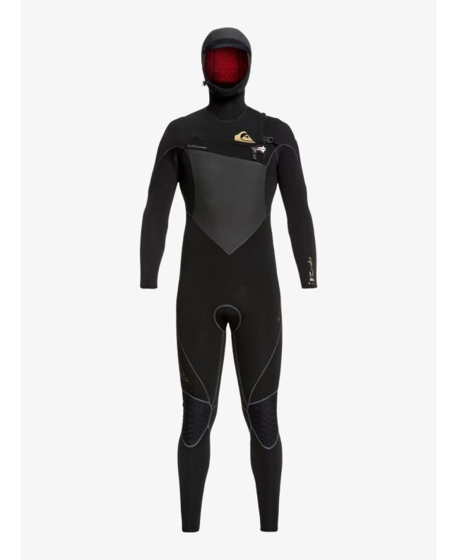 Traje de Neopreno GBS con cremallera en el pecho y capucha Quiksilver Highline Plus 6/5/4mm negro para hombre