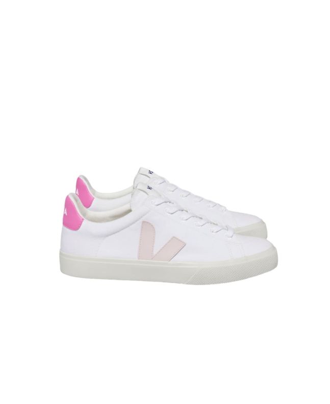 Zapatillas Veganas Veja Campo Canvas White Petale Sari Unisex