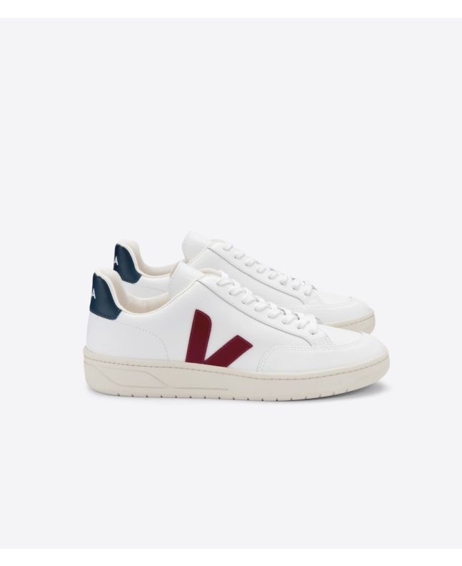 Zapatillas de cuero Veja V-12 Leather Marsala Nautico Unisex