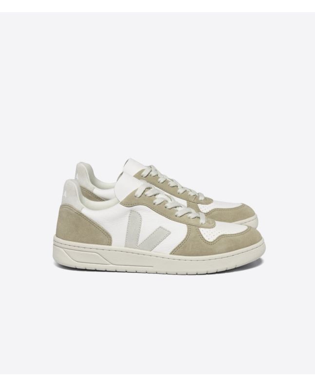 Zapatillas Veja V-10 Chromefree Leather White Natural Sahara Unisex