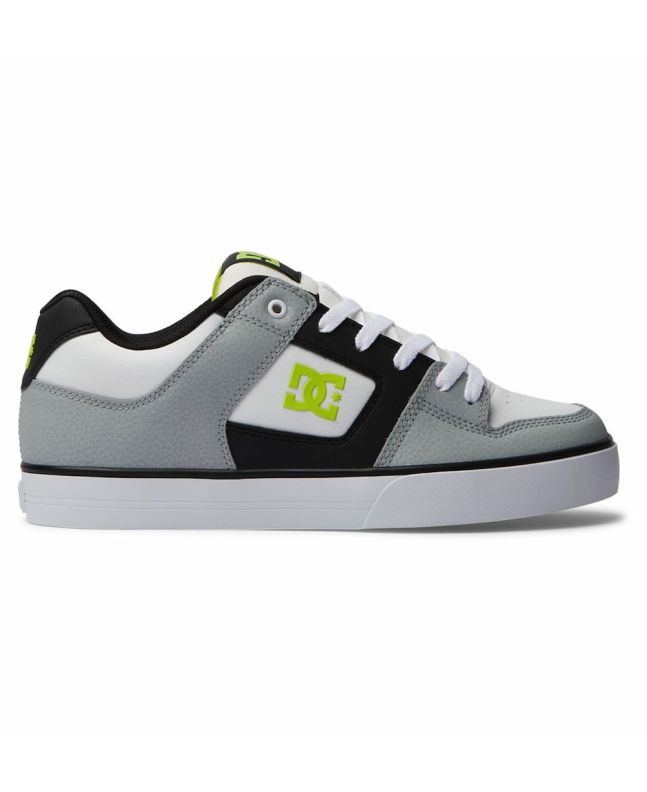 Zapatillas de cuero DC Shoes Pure color Blanco y Lima para hombre 