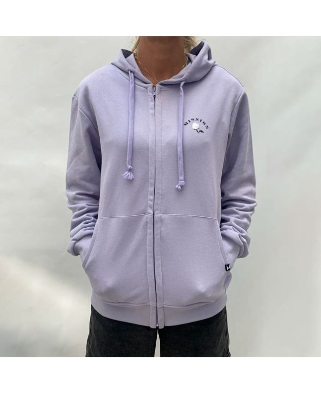 Sudadera con capucha y cremallera Mission Logo Rose Lavanda Unisex