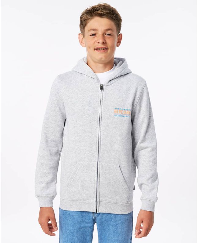 Niño con sudadera de capucha y cremallera Rip Curl Cut Out gris 